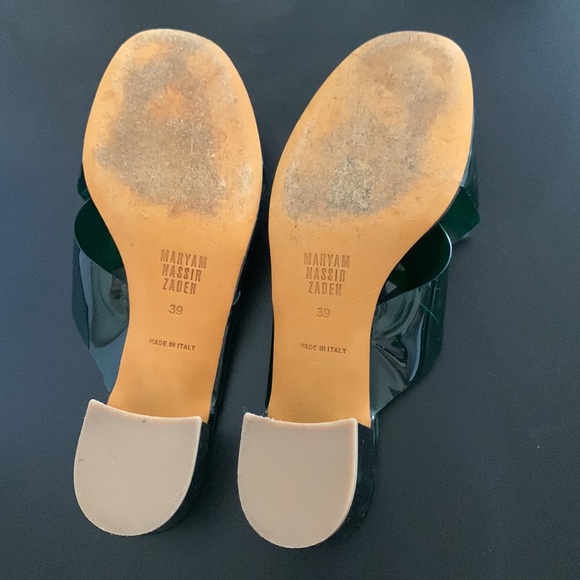 2 X 🍏HP🍏 Maryam Nassir Zadeh Lauren PVC Sandals Shoes Alpine Green 39* 7.5 - Picture 3 of 5